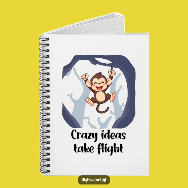 Funny Monkey Notebook - Playful Swinging Primate Journal, Great Funny Gift