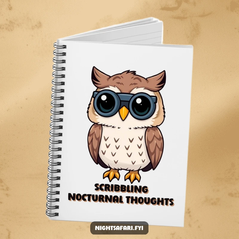Funny Owl Notebook: A lined notebook with a cover featuring a curious owl peering through binoculars, perfect for a funny gift.