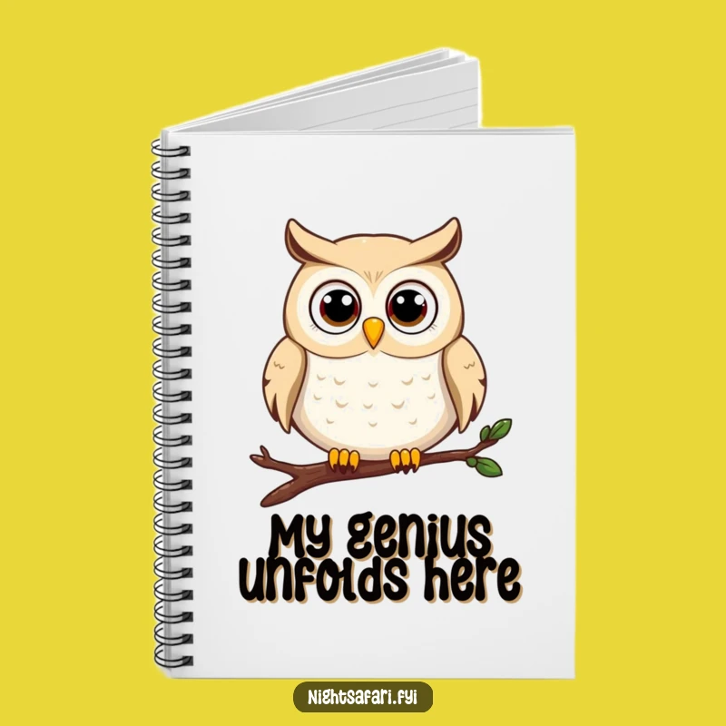 Funny Owl Notebook - Wide-Eyed Perched Bird Journal, Great Funny Gift Idea