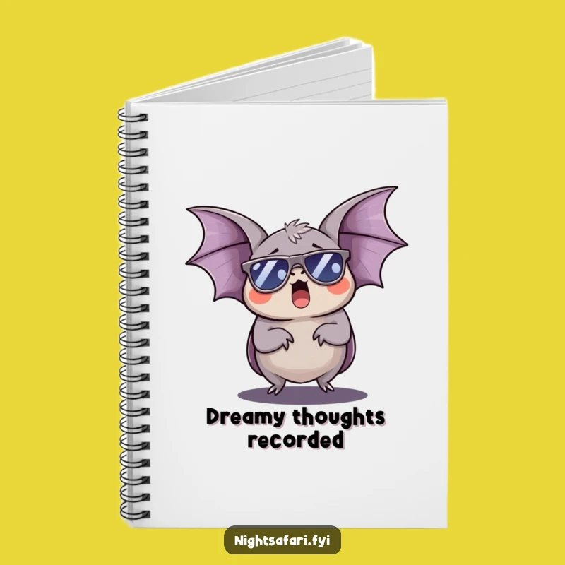 Funny Sleepy Bat Sunglasses Notebook: Jot Down Your Night Thoughts!