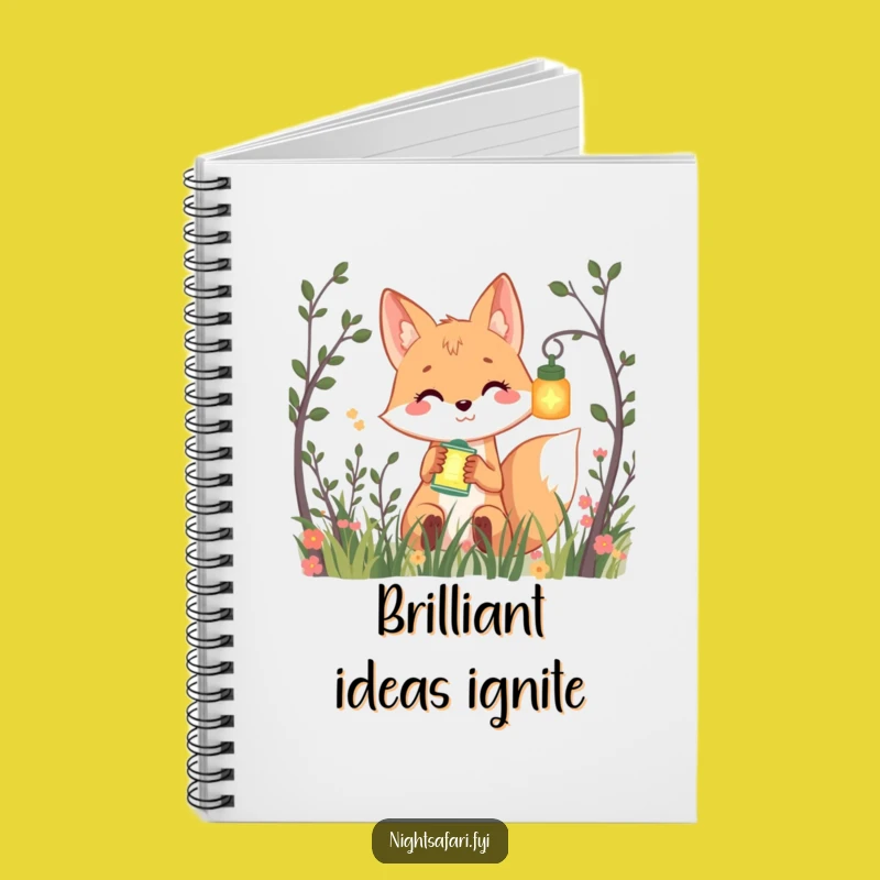 Funny Smiling Fox Lantern Notebook - Playful Peek Journal Gift
