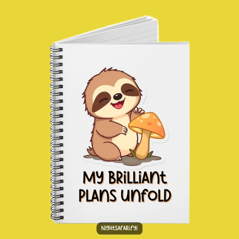 Funny Sloth Notebook - Slow Mushroom Reach Journal, Great Funny Gift Idea