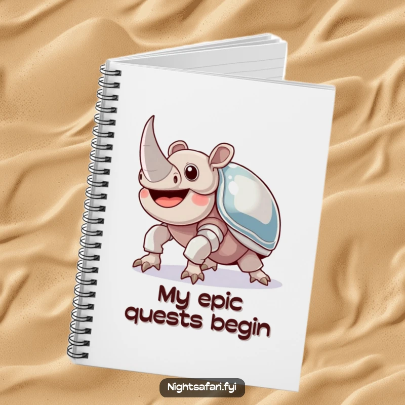 Funny Rhinoceros Beetle Notebook: A joyful beetle with shiny armor crawling upwards, ideal for jotting down strong ideas.