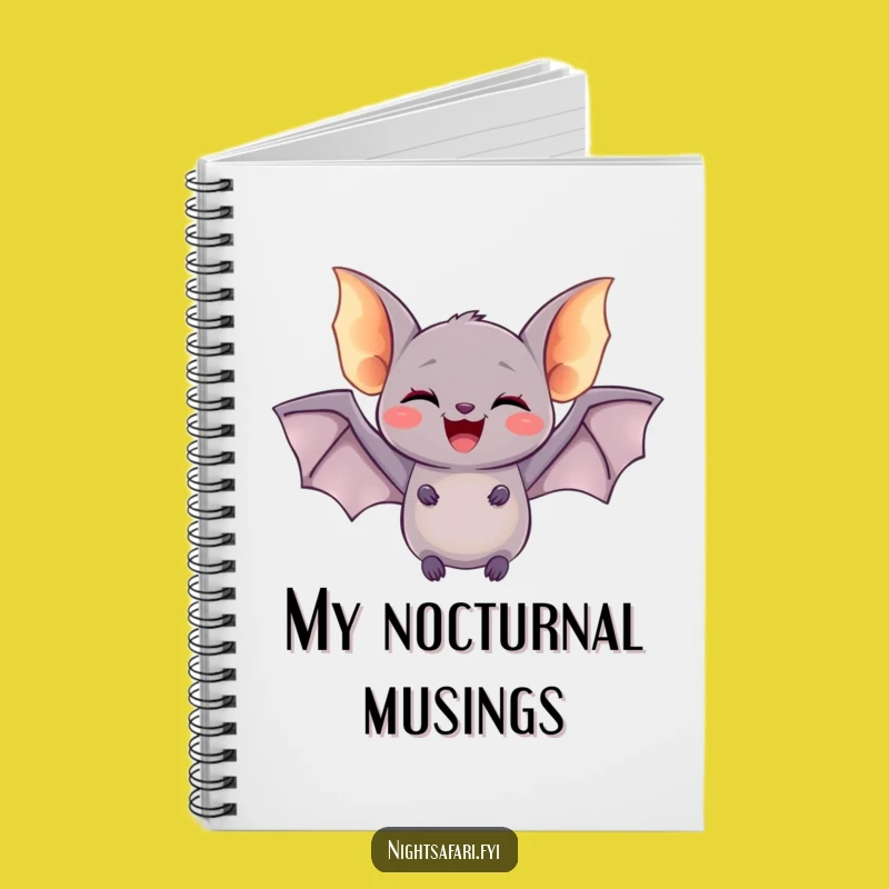 Funny Delighted Bat Notebook - Glowing Wings Flutter Journal Gift