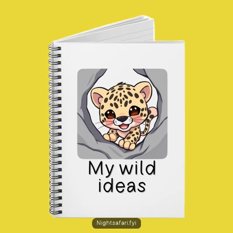 Funny Smiling Leopard Notebook, Stealthy Shadow Stalker Journal