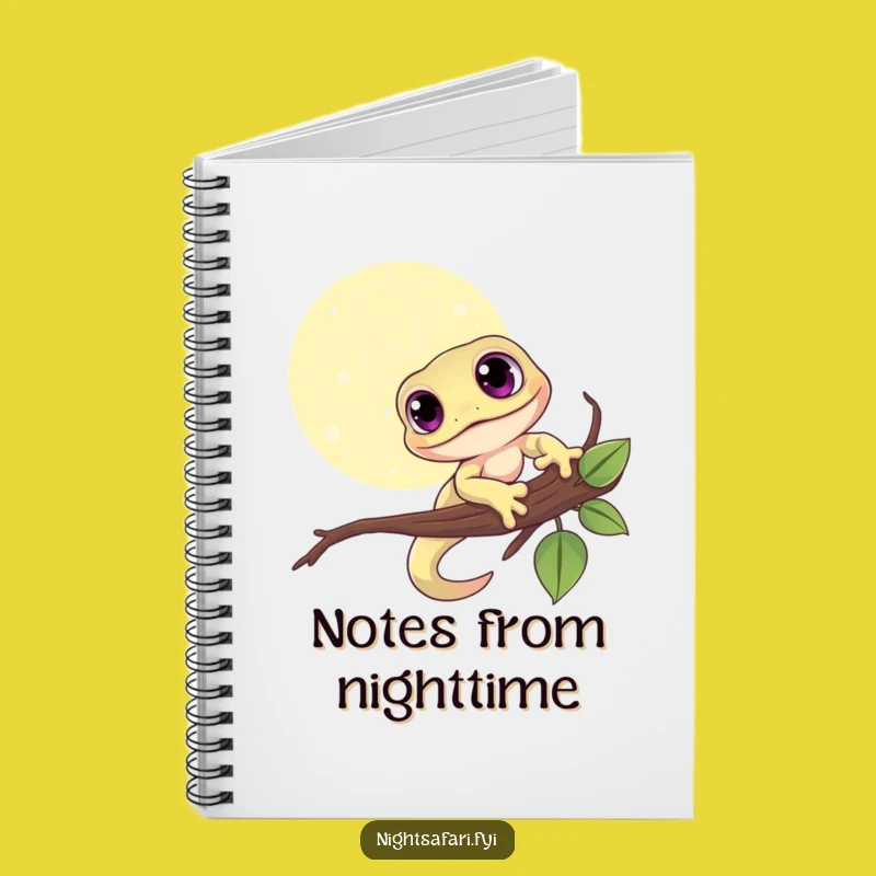 Funny Gecko Notebook - Moonlit Adventures, Ideal Funny Gift