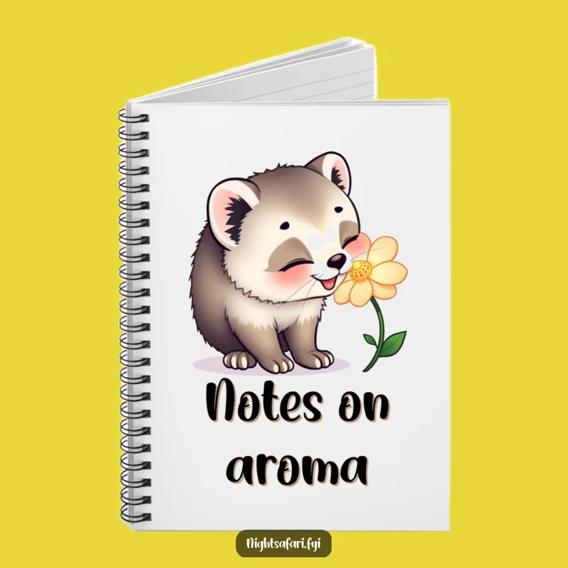 Funny Civet Cat Flower Notebook - Nature Journal, Ideal Funny Gift for Writers