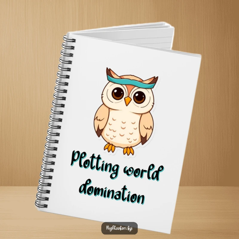 Funny Owl Headband Notebook: A cute owl wearing a headband hoots, perfect for writing and ideas, a useful funny gift.