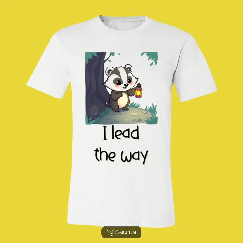 Funny Badger Lantern T-Shirt: Brave Explorer Humor, Best Gift Idea