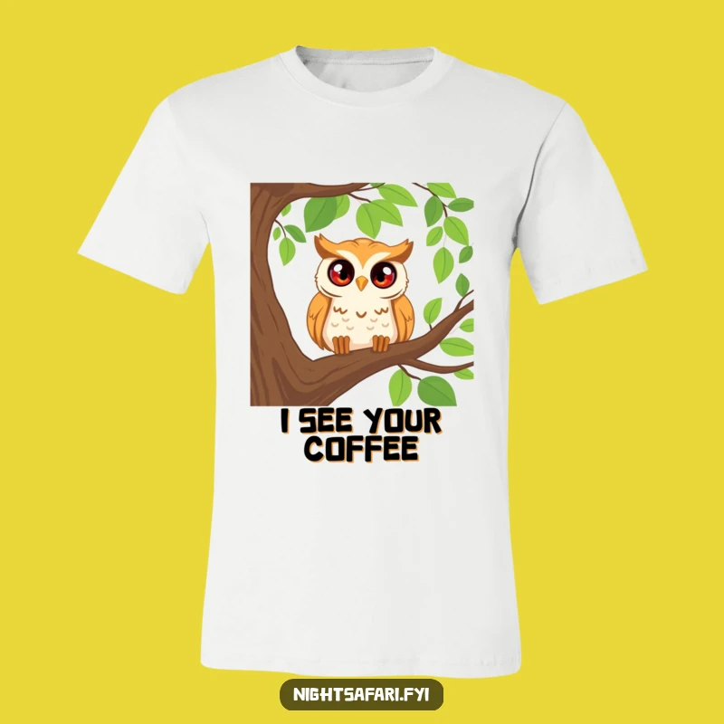 Funny Happy Owl T-Shirt - Curious Peering Bird Design Gift
