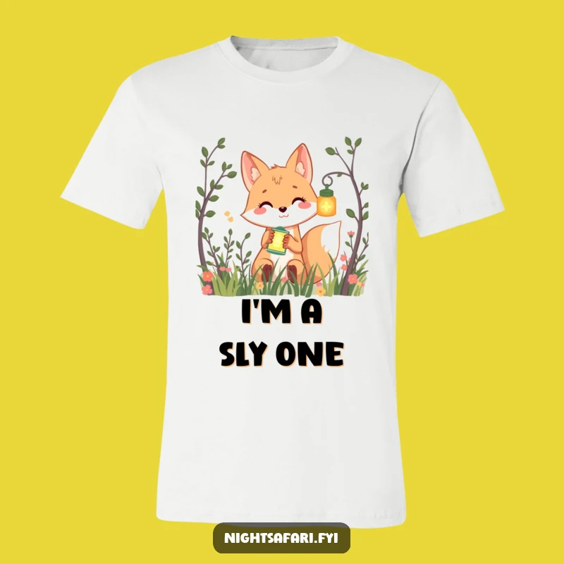Funny Smiling Fox Lantern T-Shirt - Playful Peek Design Gift