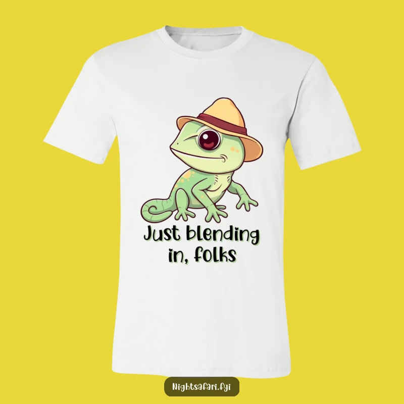 Funny Chameleon Safari Hat T-Shirt A Colorful Gift For Outdoor Adventure Lovers