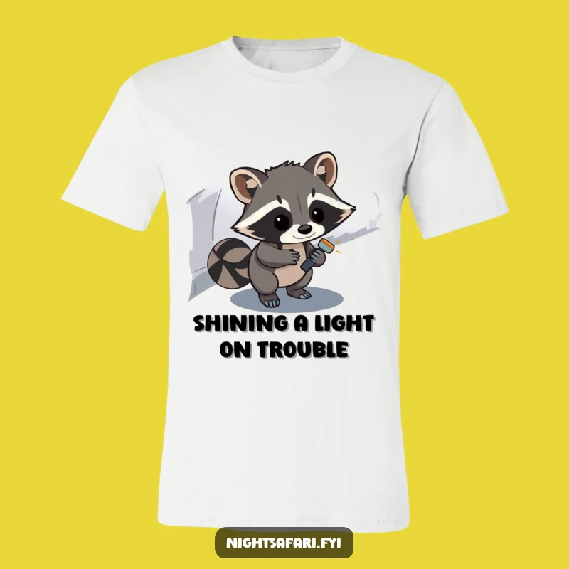 Funny Raccoon T-Shirt: Curious Explorer in the Shadows, Hilarious Gift Idea