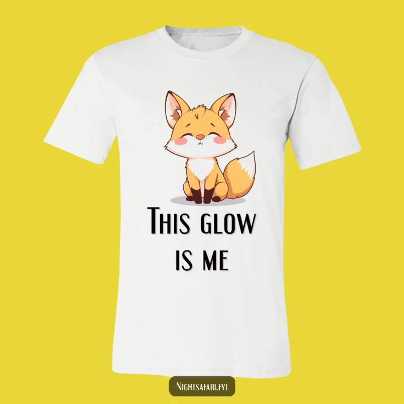 Funny Fox Glowing Nose T-Shirt: Nocturnal Fun Humor, Best Gift Idea