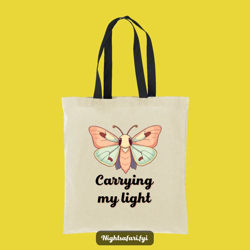 Funny Curious Moth Tote Bag: Carry Your Light with this Hilarious Design!
