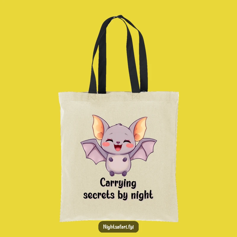 Funny Delighted Bat Tote Bag - Glowing Wings Eco Gift