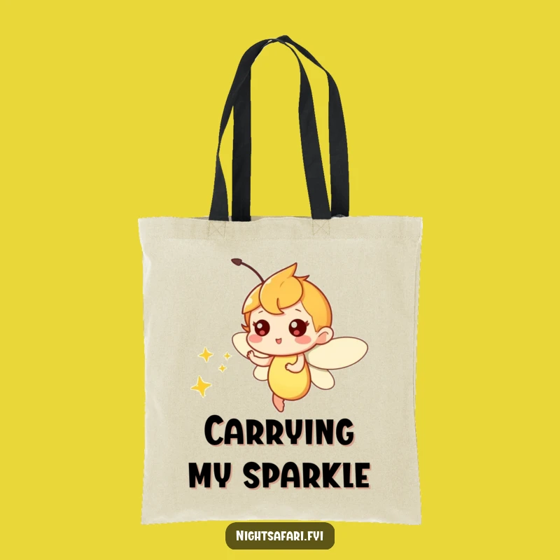 Funny Firefly Light Tote Bag - Whimsical & Playful Carry-All