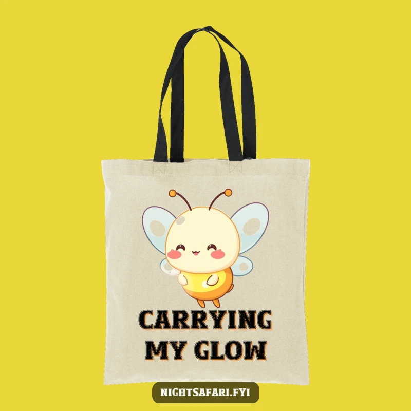 Funny Firefly Tote Bag - Glowing Light Carry-All, Cute Funny Gift