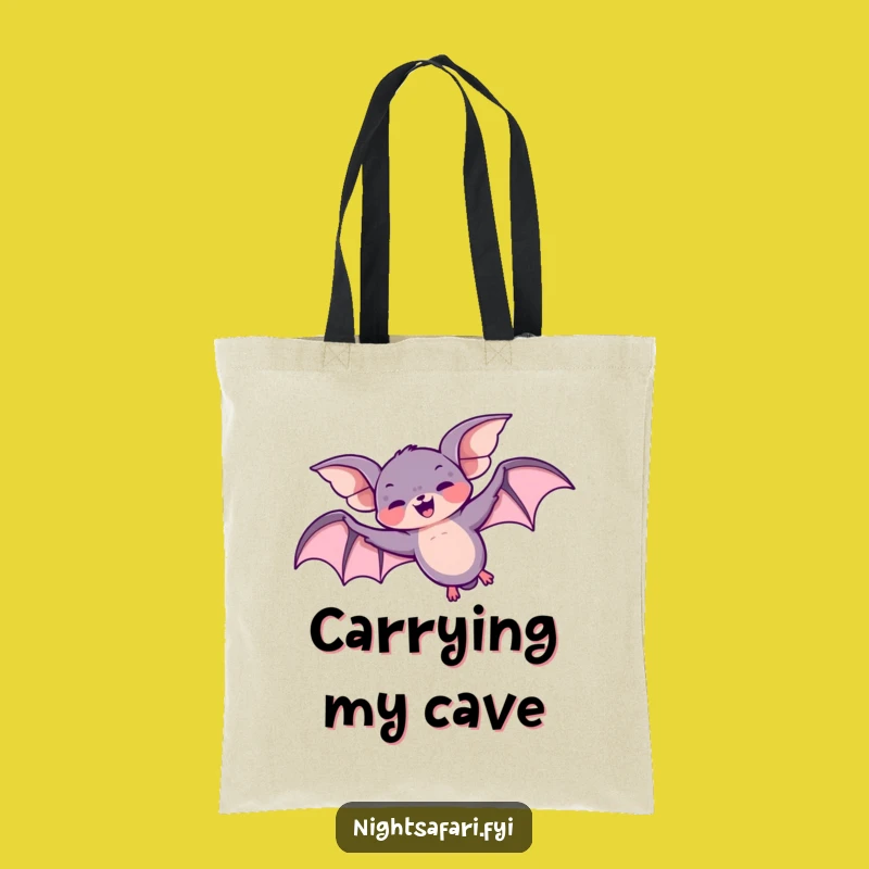 Funny Giggling Bat Tote Bag, Playful Loop-the-Loop Overhead Accessory