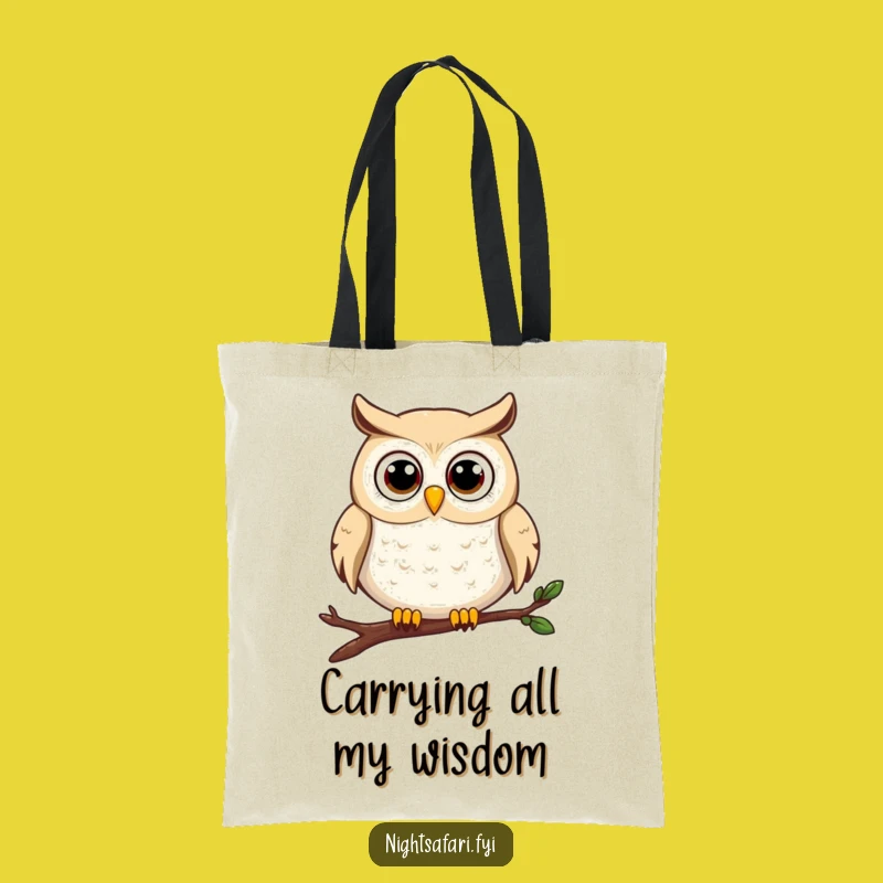 Funny Owl Tote Bag - Durable Wide-Eyed Perched Bird Carry-All, Cute Funny Gift
